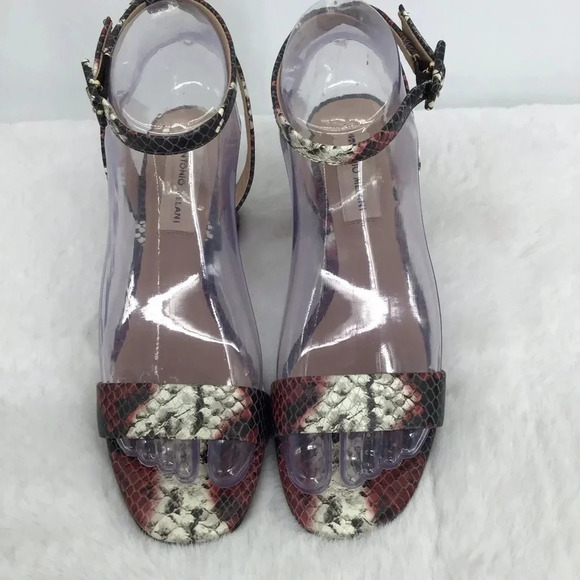 Antonio Milani Women’s Gwyn All leather Snake Print Block Heel Sandal Size 6 - Picture 5 of 12